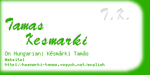 tamas kesmarki business card